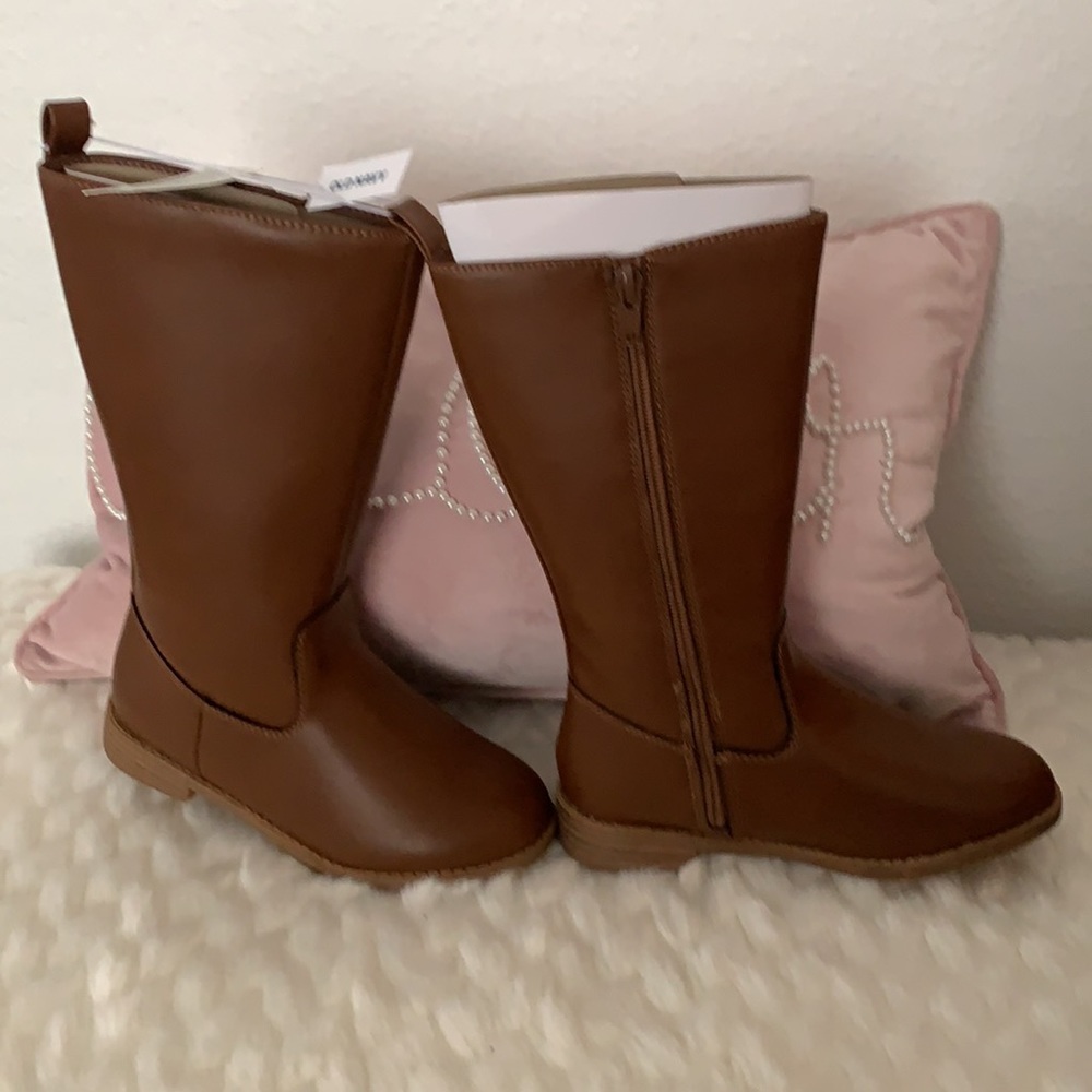 Girl’s Faux Leather Riding Boot Brown